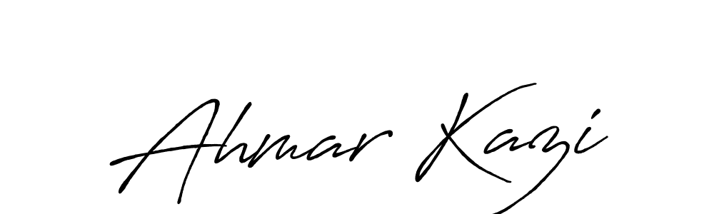 Create a beautiful signature design for name Ahmar Kazi. With this signature (Antro_Vectra_Bolder) fonts, you can make a handwritten signature for free. Ahmar Kazi signature style 7 images and pictures png