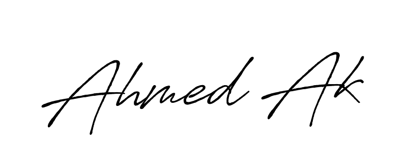 Use a signature maker to create a handwritten signature online. With this signature software, you can design (Antro_Vectra_Bolder) your own signature for name Ahmed Ak. Ahmed Ak signature style 7 images and pictures png