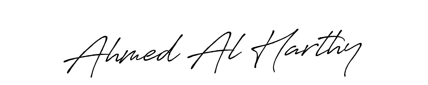 How to make Ahmed Al Harthy name signature. Use Antro_Vectra_Bolder style for creating short signs online. This is the latest handwritten sign. Ahmed Al Harthy signature style 7 images and pictures png