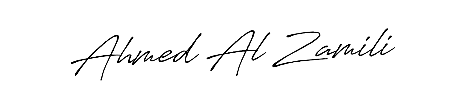 Ahmed Al Zamili stylish signature style. Best Handwritten Sign (Antro_Vectra_Bolder) for my name. Handwritten Signature Collection Ideas for my name Ahmed Al Zamili. Ahmed Al Zamili signature style 7 images and pictures png