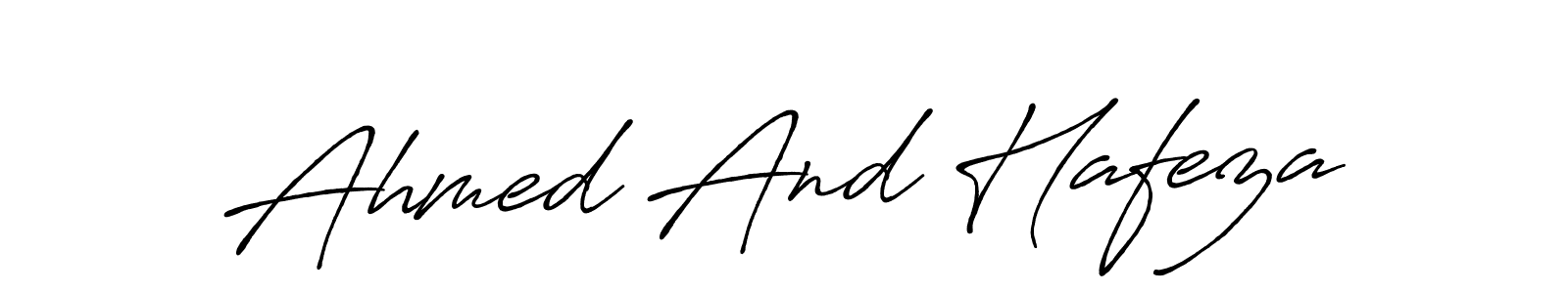 Use a signature maker to create a handwritten signature online. With this signature software, you can design (Antro_Vectra_Bolder) your own signature for name Ahmed And Hafeza. Ahmed And Hafeza signature style 7 images and pictures png