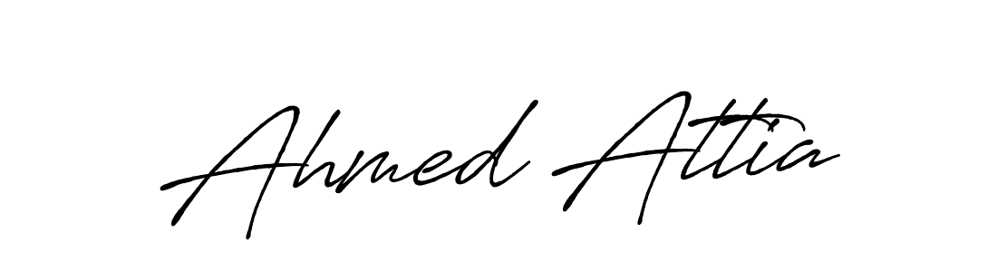 Ahmed Attia stylish signature style. Best Handwritten Sign (Antro_Vectra_Bolder) for my name. Handwritten Signature Collection Ideas for my name Ahmed Attia. Ahmed Attia signature style 7 images and pictures png