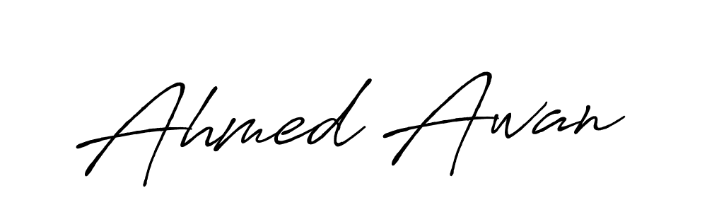 Use a signature maker to create a handwritten signature online. With this signature software, you can design (Antro_Vectra_Bolder) your own signature for name Ahmed Awan. Ahmed Awan signature style 7 images and pictures png