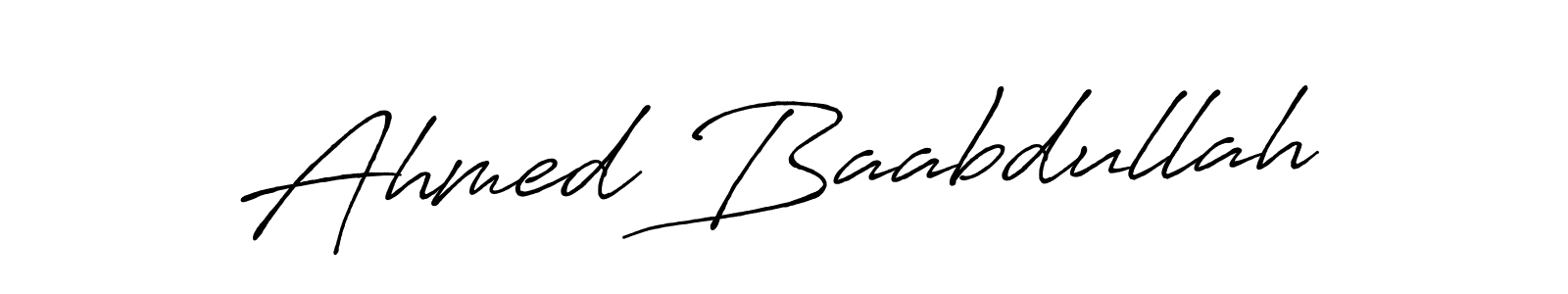 This is the best signature style for the Ahmed Baabdullah name. Also you like these signature font (Antro_Vectra_Bolder). Mix name signature. Ahmed Baabdullah signature style 7 images and pictures png