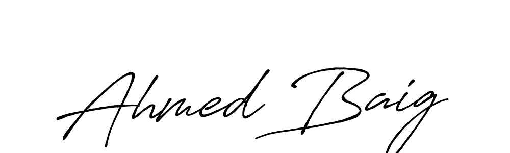 The best way (Antro_Vectra_Bolder) to make a short signature is to pick only two or three words in your name. The name Ahmed Baig include a total of six letters. For converting this name. Ahmed Baig signature style 7 images and pictures png