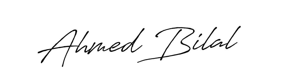 Use a signature maker to create a handwritten signature online. With this signature software, you can design (Antro_Vectra_Bolder) your own signature for name Ahmed Bilal. Ahmed Bilal signature style 7 images and pictures png