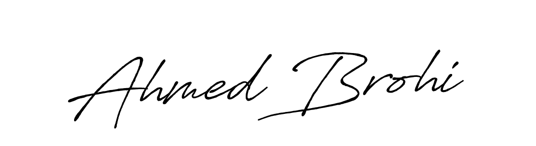 Create a beautiful signature design for name Ahmed Brohi. With this signature (Antro_Vectra_Bolder) fonts, you can make a handwritten signature for free. Ahmed Brohi signature style 7 images and pictures png