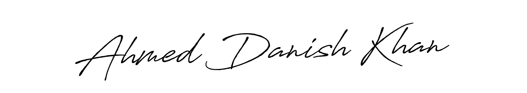 How to make Ahmed Danish Khan name signature. Use Antro_Vectra_Bolder style for creating short signs online. This is the latest handwritten sign. Ahmed Danish Khan signature style 7 images and pictures png