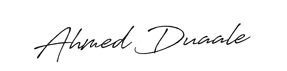 This is the best signature style for the Ahmed Duaale name. Also you like these signature font (Antro_Vectra_Bolder). Mix name signature. Ahmed Duaale signature style 7 images and pictures png