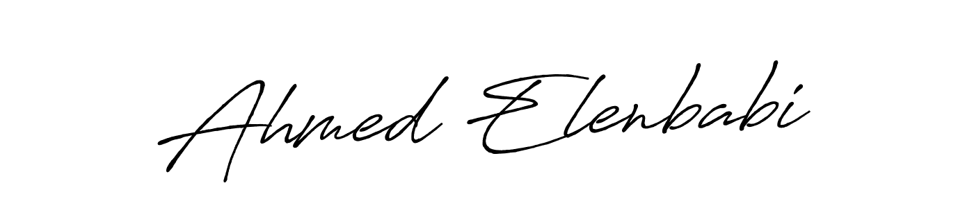 Create a beautiful signature design for name Ahmed Elenbabi. With this signature (Antro_Vectra_Bolder) fonts, you can make a handwritten signature for free. Ahmed Elenbabi signature style 7 images and pictures png