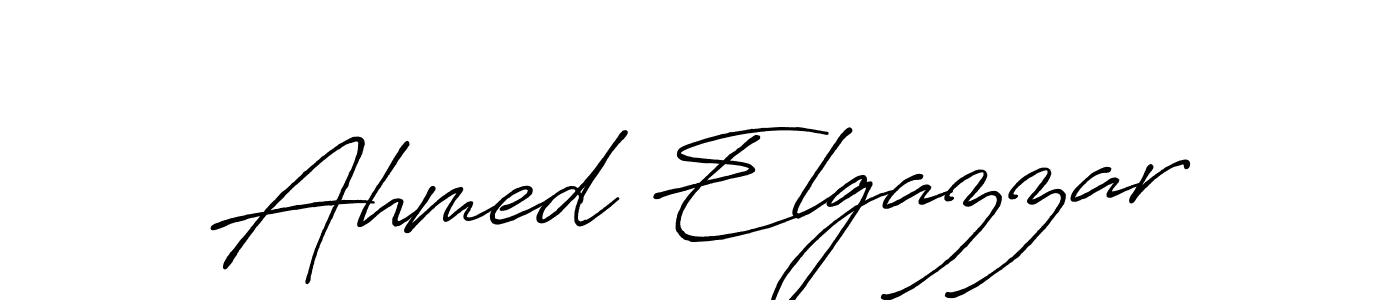Create a beautiful signature design for name Ahmed Elgazzar. With this signature (Antro_Vectra_Bolder) fonts, you can make a handwritten signature for free. Ahmed Elgazzar signature style 7 images and pictures png