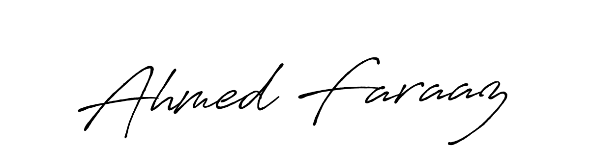 Create a beautiful signature design for name Ahmed Faraaz. With this signature (Antro_Vectra_Bolder) fonts, you can make a handwritten signature for free. Ahmed Faraaz signature style 7 images and pictures png