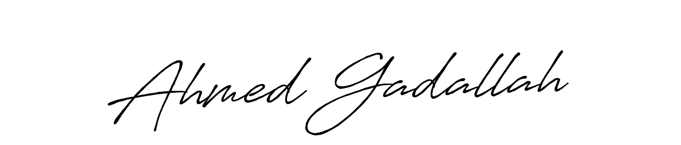 Create a beautiful signature design for name Ahmed Gadallah. With this signature (Antro_Vectra_Bolder) fonts, you can make a handwritten signature for free. Ahmed Gadallah signature style 7 images and pictures png