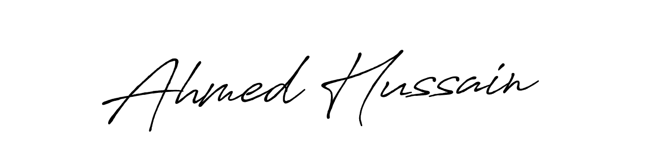 Make a beautiful signature design for name Ahmed Hussain. With this signature (Antro_Vectra_Bolder) style, you can create a handwritten signature for free. Ahmed Hussain signature style 7 images and pictures png