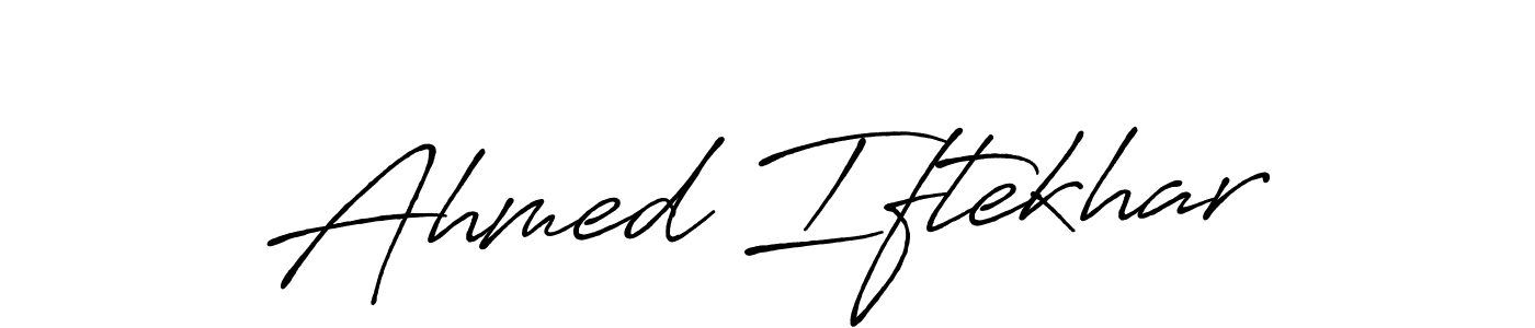 Use a signature maker to create a handwritten signature online. With this signature software, you can design (Antro_Vectra_Bolder) your own signature for name Ahmed Iftekhar. Ahmed Iftekhar signature style 7 images and pictures png
