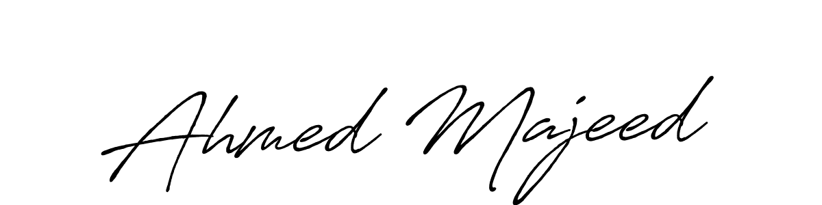 Make a beautiful signature design for name Ahmed Majeed. With this signature (Antro_Vectra_Bolder) style, you can create a handwritten signature for free. Ahmed Majeed signature style 7 images and pictures png