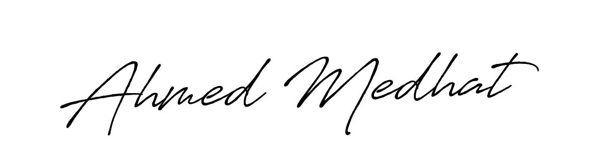 Make a beautiful signature design for name Ahmed Medhat. With this signature (Antro_Vectra_Bolder) style, you can create a handwritten signature for free. Ahmed Medhat signature style 7 images and pictures png