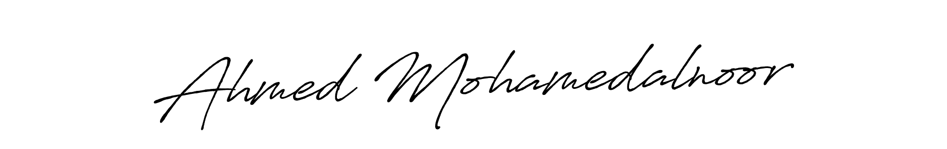 How to make Ahmed Mohamedalnoor name signature. Use Antro_Vectra_Bolder style for creating short signs online. This is the latest handwritten sign. Ahmed Mohamedalnoor signature style 7 images and pictures png