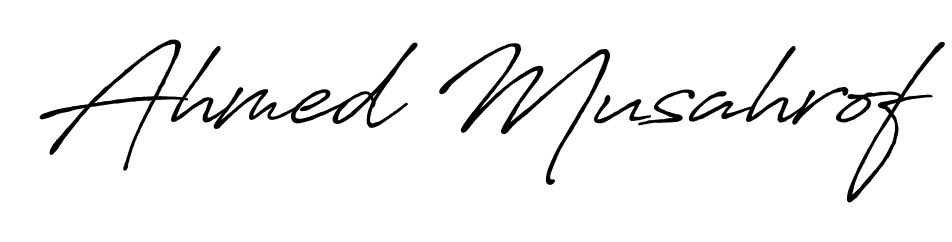 Get an exclusive digital autograph for Ahmed Musahrof. The Antro_Vectra_Bolder typeface captures the charm of real penmanship on paper. Ahmed Musahrof signature style 7 images and pictures png