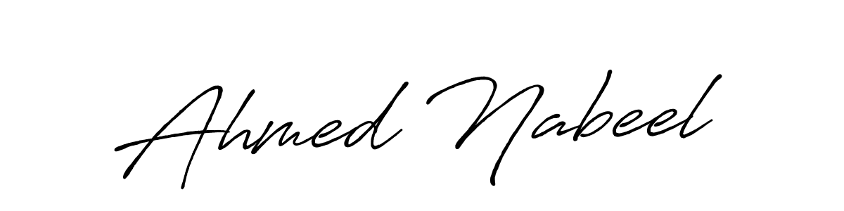 Use a signature maker to create a handwritten signature online. With this signature software, you can design (Antro_Vectra_Bolder) your own signature for name Ahmed Nabeel. Ahmed Nabeel signature style 7 images and pictures png