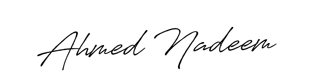 This is the best signature style for the Ahmed Nadeem name. Also you like these signature font (Antro_Vectra_Bolder). Mix name signature. Ahmed Nadeem signature style 7 images and pictures png