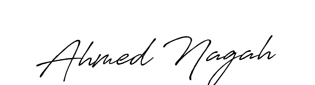 How to make Ahmed Nagah name signature. Use Antro_Vectra_Bolder style for creating short signs online. This is the latest handwritten sign. Ahmed Nagah signature style 7 images and pictures png