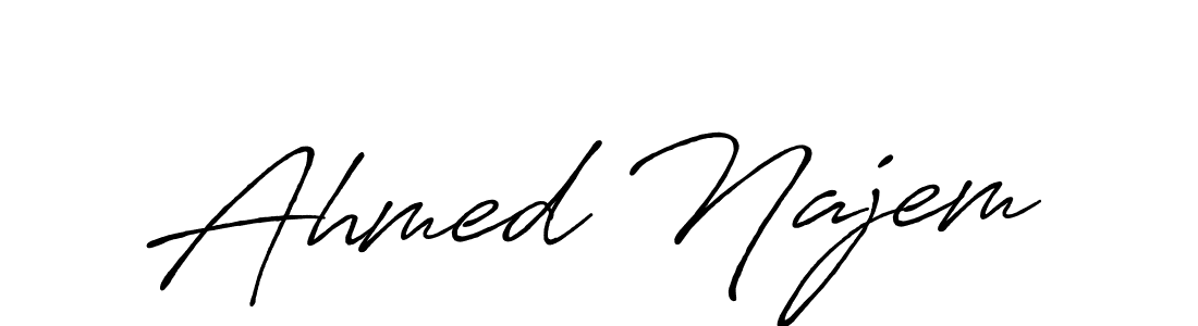Design your own signature with our free online signature maker. With this signature software, you can create a handwritten (Antro_Vectra_Bolder) signature for name Ahmed Najem. Ahmed Najem signature style 7 images and pictures png