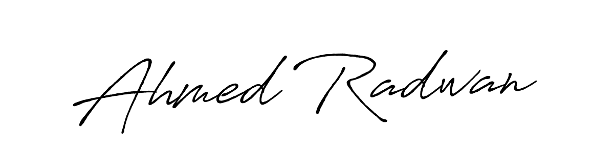 Create a beautiful signature design for name Ahmed Radwan. With this signature (Antro_Vectra_Bolder) fonts, you can make a handwritten signature for free. Ahmed Radwan signature style 7 images and pictures png