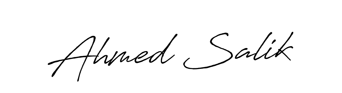 How to make Ahmed Salik name signature. Use Antro_Vectra_Bolder style for creating short signs online. This is the latest handwritten sign. Ahmed Salik signature style 7 images and pictures png