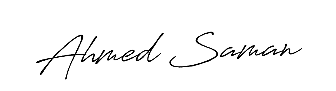 Use a signature maker to create a handwritten signature online. With this signature software, you can design (Antro_Vectra_Bolder) your own signature for name Ahmed Saman. Ahmed Saman signature style 7 images and pictures png