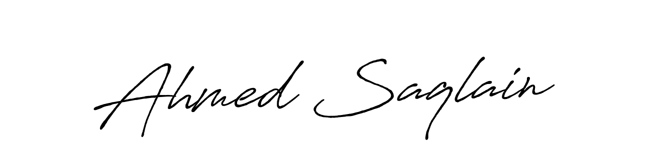 Design your own signature with our free online signature maker. With this signature software, you can create a handwritten (Antro_Vectra_Bolder) signature for name Ahmed Saqlain. Ahmed Saqlain signature style 7 images and pictures png