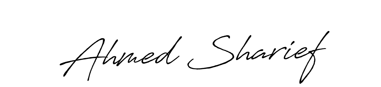How to make Ahmed Sharief name signature. Use Antro_Vectra_Bolder style for creating short signs online. This is the latest handwritten sign. Ahmed Sharief signature style 7 images and pictures png