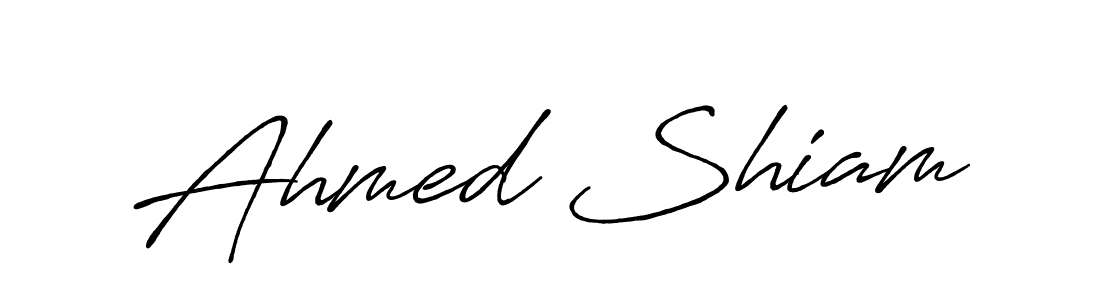 How to make Ahmed Shiam name signature. Use Antro_Vectra_Bolder style for creating short signs online. This is the latest handwritten sign. Ahmed Shiam signature style 7 images and pictures png