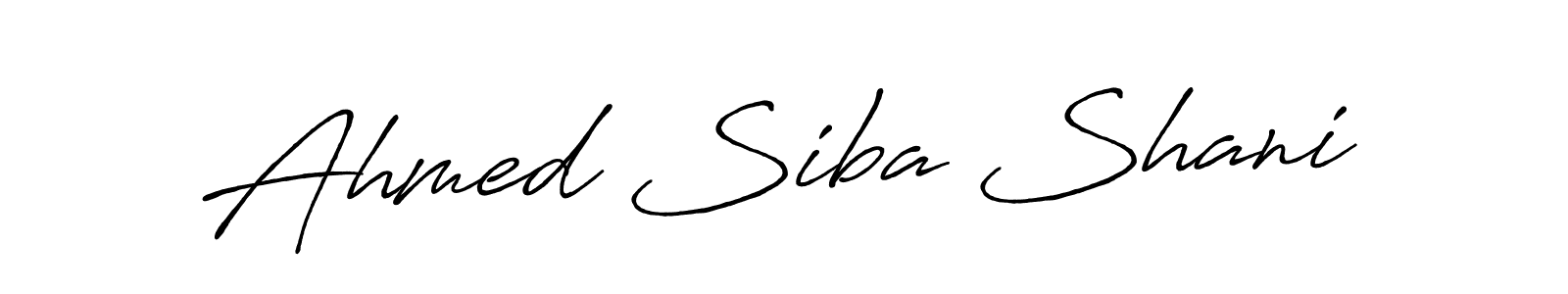 Create a beautiful signature design for name Ahmed Siba Shani. With this signature (Antro_Vectra_Bolder) fonts, you can make a handwritten signature for free. Ahmed Siba Shani signature style 7 images and pictures png