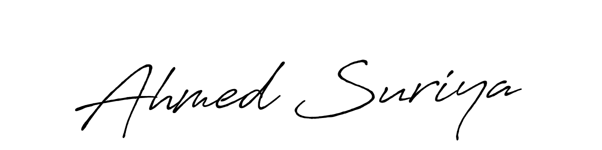 Make a beautiful signature design for name Ahmed Suriya. With this signature (Antro_Vectra_Bolder) style, you can create a handwritten signature for free. Ahmed Suriya signature style 7 images and pictures png