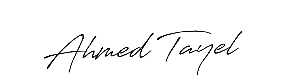 Ahmed Tayel stylish signature style. Best Handwritten Sign (Antro_Vectra_Bolder) for my name. Handwritten Signature Collection Ideas for my name Ahmed Tayel. Ahmed Tayel signature style 7 images and pictures png