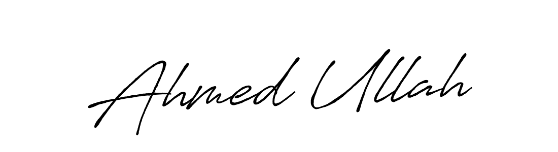 How to make Ahmed Ullah name signature. Use Antro_Vectra_Bolder style for creating short signs online. This is the latest handwritten sign. Ahmed Ullah signature style 7 images and pictures png
