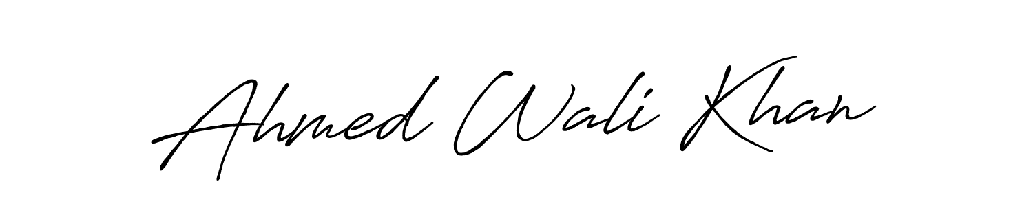 This is the best signature style for the Ahmed Wali Khan name. Also you like these signature font (Antro_Vectra_Bolder). Mix name signature. Ahmed Wali Khan signature style 7 images and pictures png