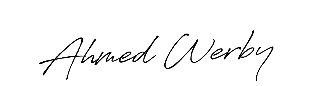Ahmed Werby stylish signature style. Best Handwritten Sign (Antro_Vectra_Bolder) for my name. Handwritten Signature Collection Ideas for my name Ahmed Werby. Ahmed Werby signature style 7 images and pictures png