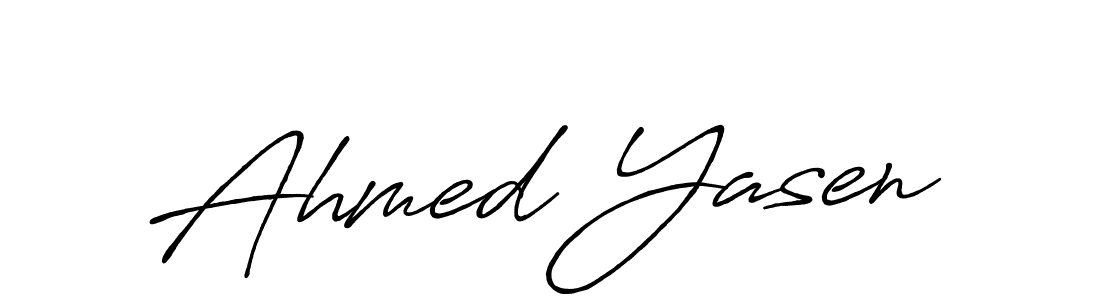 How to make Ahmed Yasen name signature. Use Antro_Vectra_Bolder style for creating short signs online. This is the latest handwritten sign. Ahmed Yasen signature style 7 images and pictures png