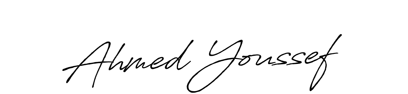 How to make Ahmed Youssef name signature. Use Antro_Vectra_Bolder style for creating short signs online. This is the latest handwritten sign. Ahmed Youssef signature style 7 images and pictures png