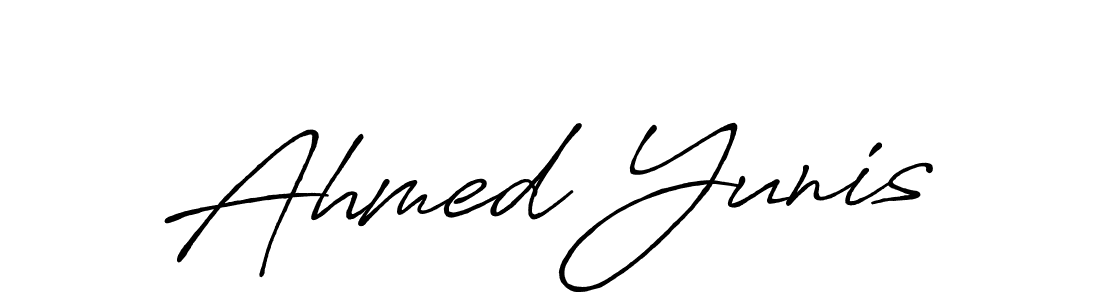 Design your own signature with our free online signature maker. With this signature software, you can create a handwritten (Antro_Vectra_Bolder) signature for name Ahmed Yunis. Ahmed Yunis signature style 7 images and pictures png