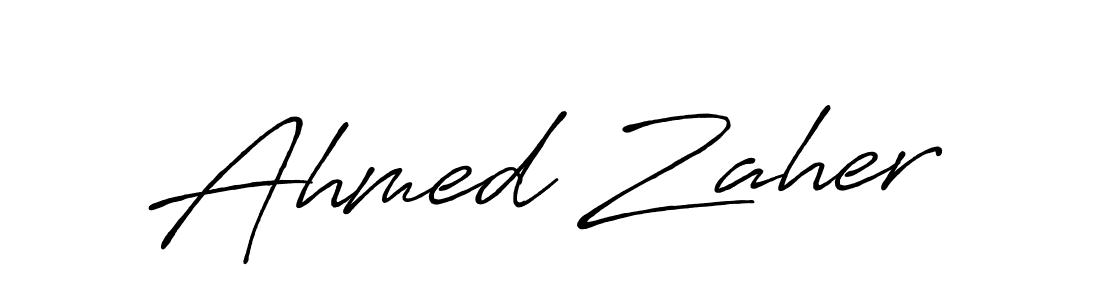 Design your own signature with our free online signature maker. With this signature software, you can create a handwritten (Antro_Vectra_Bolder) signature for name Ahmed Zaher. Ahmed Zaher signature style 7 images and pictures png