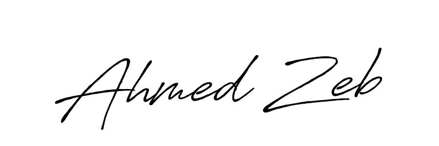 Use a signature maker to create a handwritten signature online. With this signature software, you can design (Antro_Vectra_Bolder) your own signature for name Ahmed Zeb. Ahmed Zeb signature style 7 images and pictures png