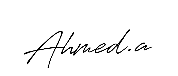 How to make Ahmed.a name signature. Use Antro_Vectra_Bolder style for creating short signs online. This is the latest handwritten sign. Ahmed.a signature style 7 images and pictures png