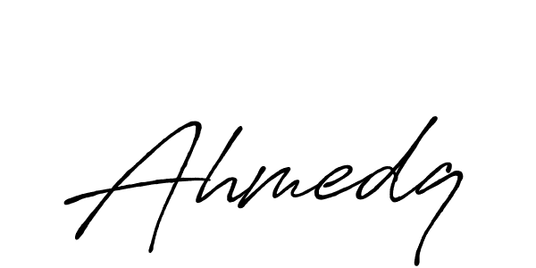 Similarly Antro_Vectra_Bolder is the best handwritten signature design. Signature creator online .You can use it as an online autograph creator for name Ahmedq. Ahmedq signature style 7 images and pictures png