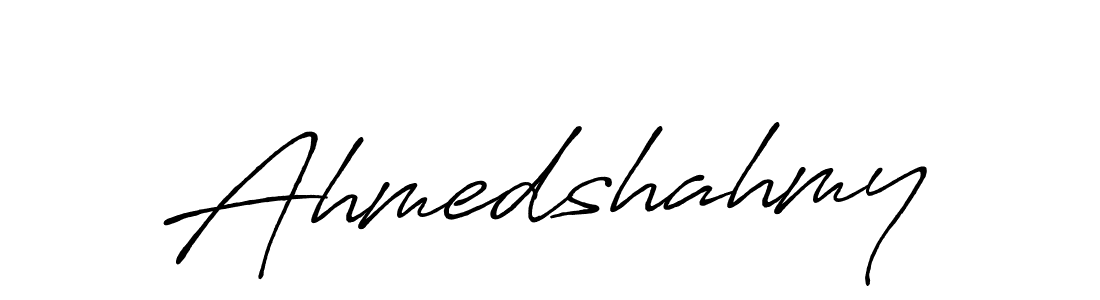 This is the best signature style for the Ahmedshahmy name. Also you like these signature font (Antro_Vectra_Bolder). Mix name signature. Ahmedshahmy signature style 7 images and pictures png