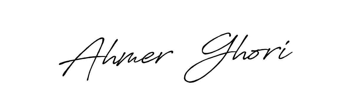 It looks lik you need a new signature style for name Ahmer  Ghori. Design unique handwritten (Antro_Vectra_Bolder) signature with our free signature maker in just a few clicks. Ahmer  Ghori signature style 7 images and pictures png