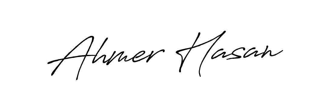 Also we have Ahmer Hasan name is the best signature style. Create professional handwritten signature collection using Antro_Vectra_Bolder autograph style. Ahmer Hasan signature style 7 images and pictures png