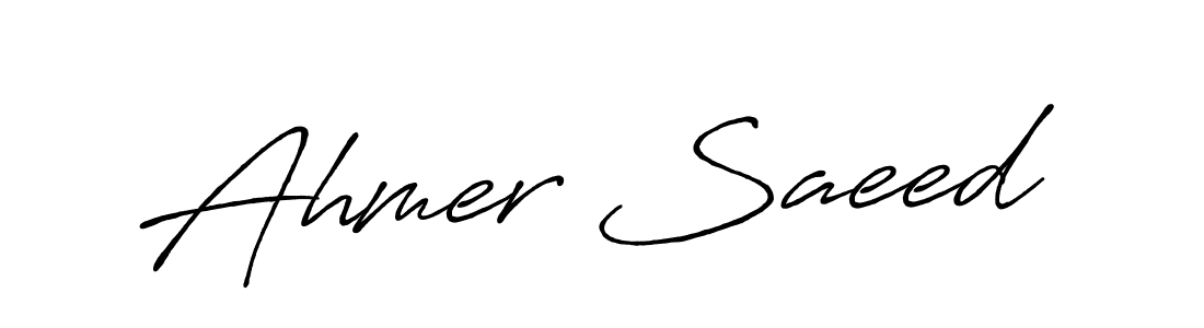 How to make Ahmer Saeed name signature. Use Antro_Vectra_Bolder style for creating short signs online. This is the latest handwritten sign. Ahmer Saeed signature style 7 images and pictures png